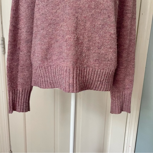 Frye 100% Shetland Wool Crew Neck Sweater Small Pink Cozy Natural Fabric Winter - Picture 3 of 8